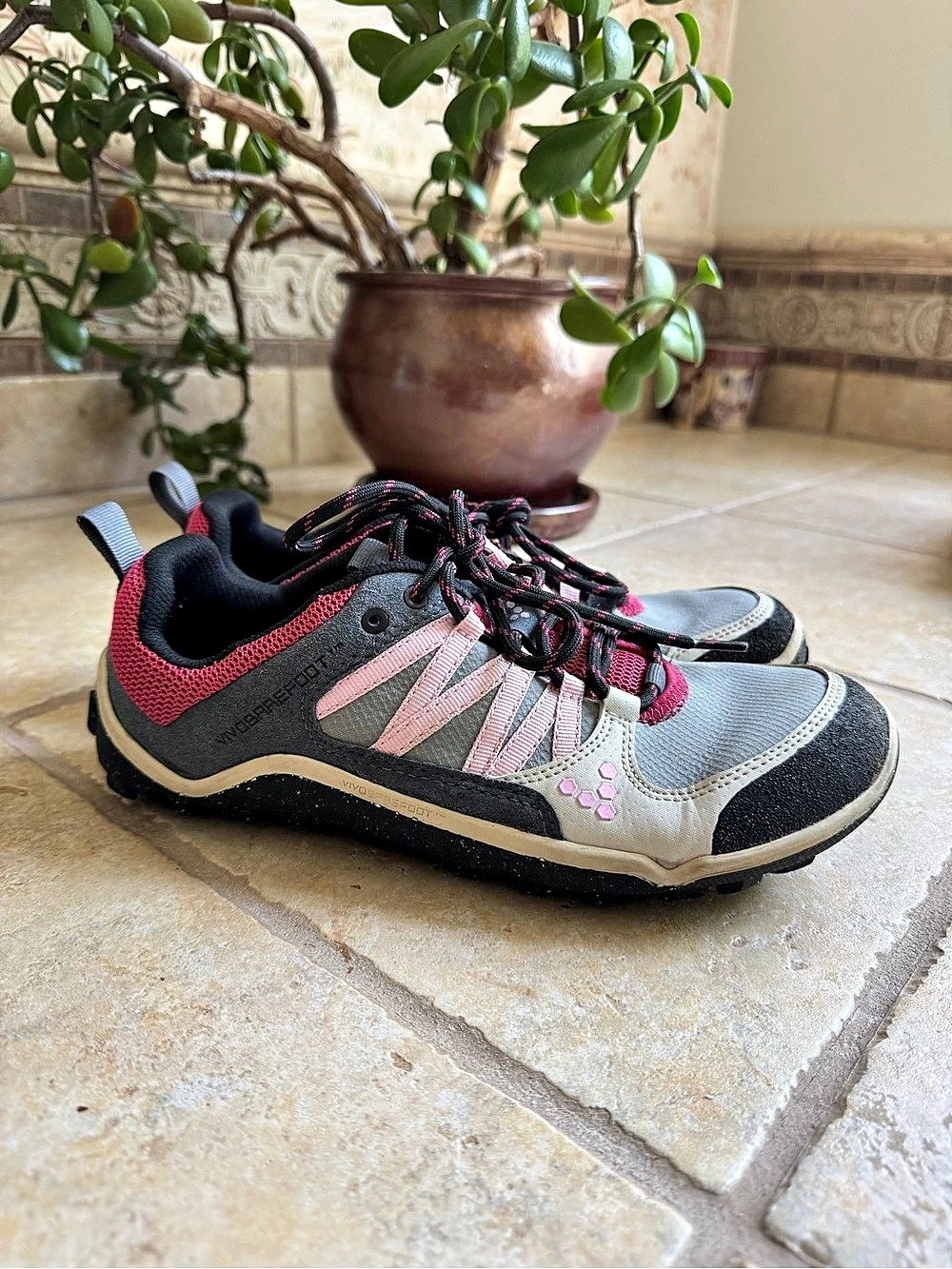 Vivobarefoot Gray & Pink Athletic Shoes